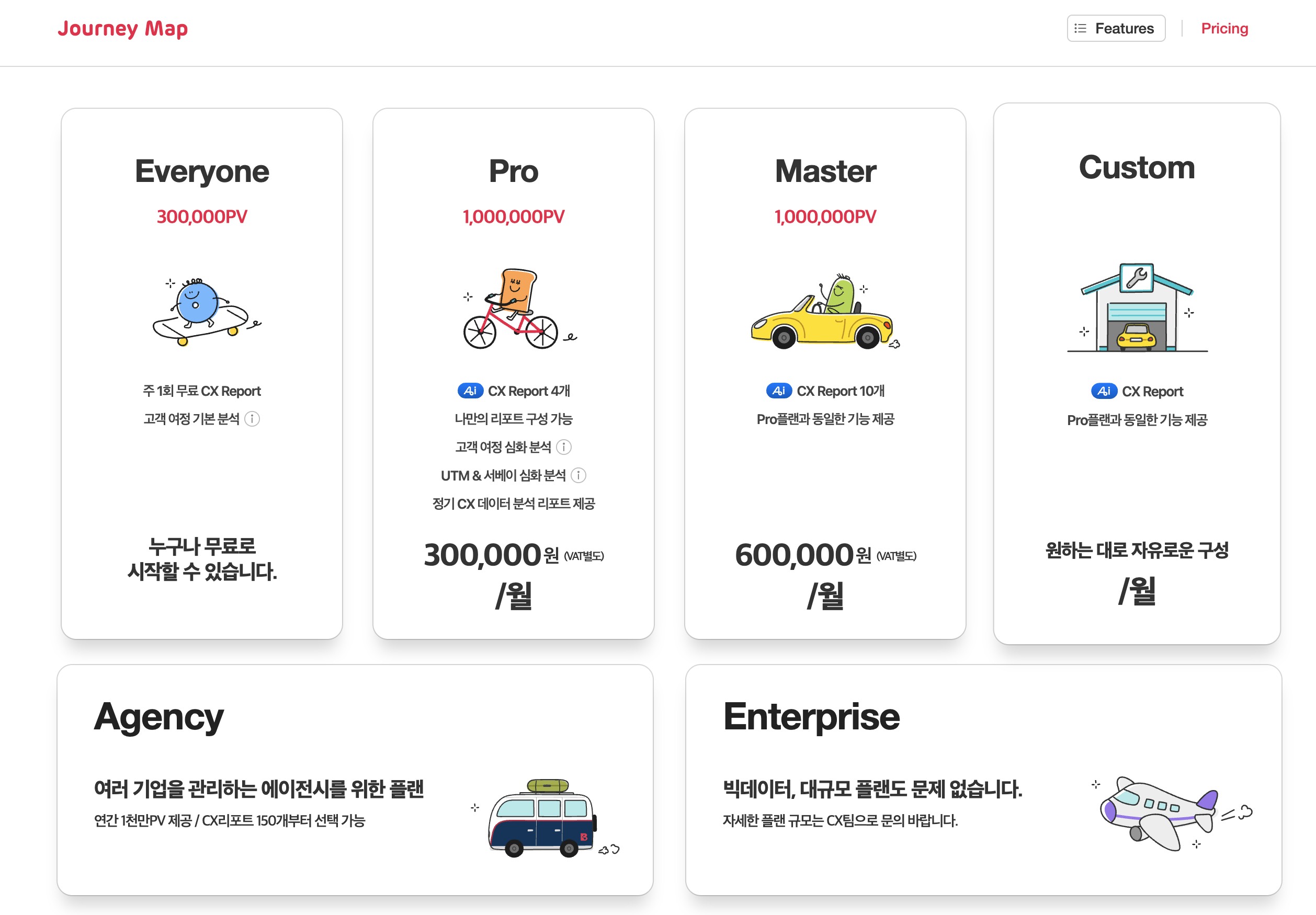 뷰저블 저니맵 가격 체계 (25.3.30 기준)
